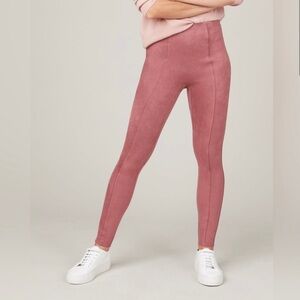 NWT Spanx Rose Faux Suede Leggings